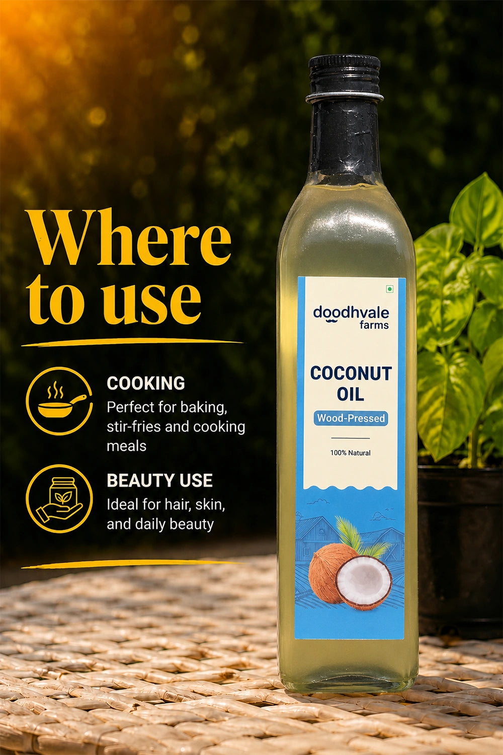 Coconut Oil - Wood Pressed (2 Unit Pack)