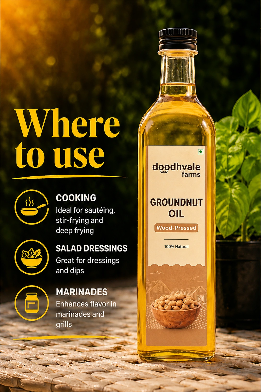 Groundnut Oil - Wood Pressed (2 Unit Pack)