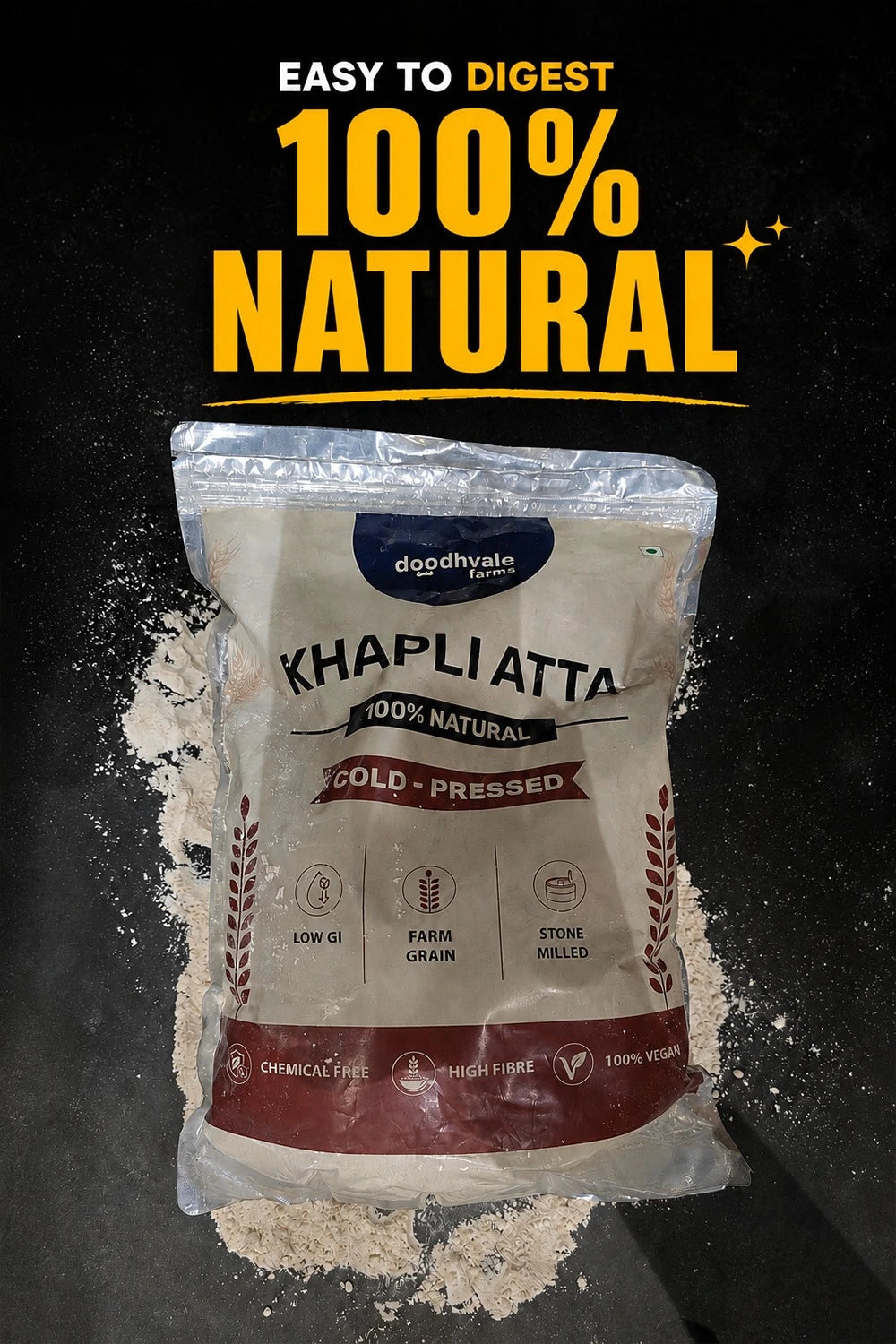 Khapli Atta – Cold Pressed | (2kg) : Buy 2 Get 1 Free