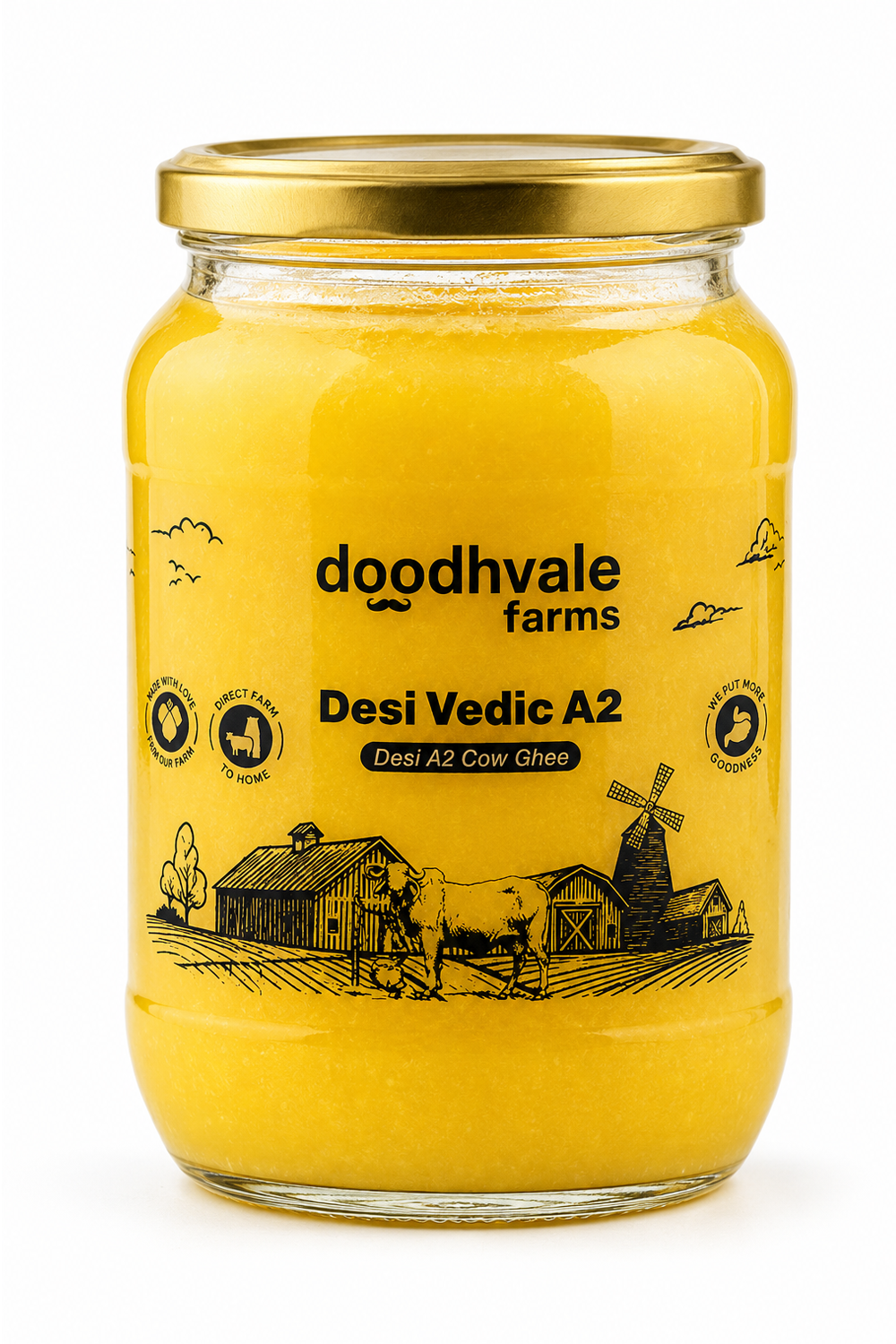 Cow A2 Vedic Desi Ghee - (900 ML)