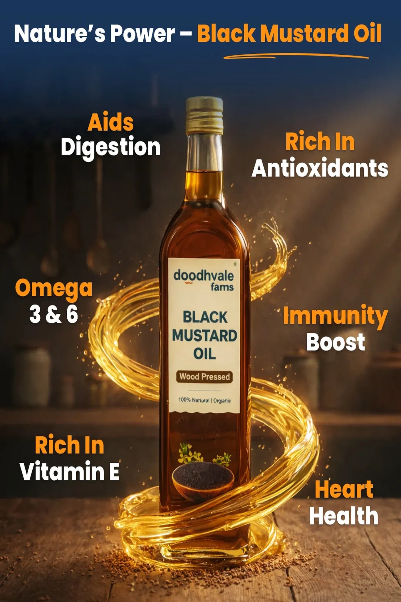 Black Mustard Oil - Wood Pressed