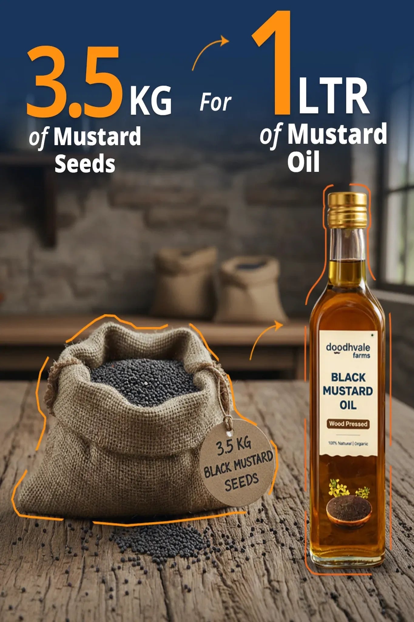 Black Mustard Oil - Wood Pressed