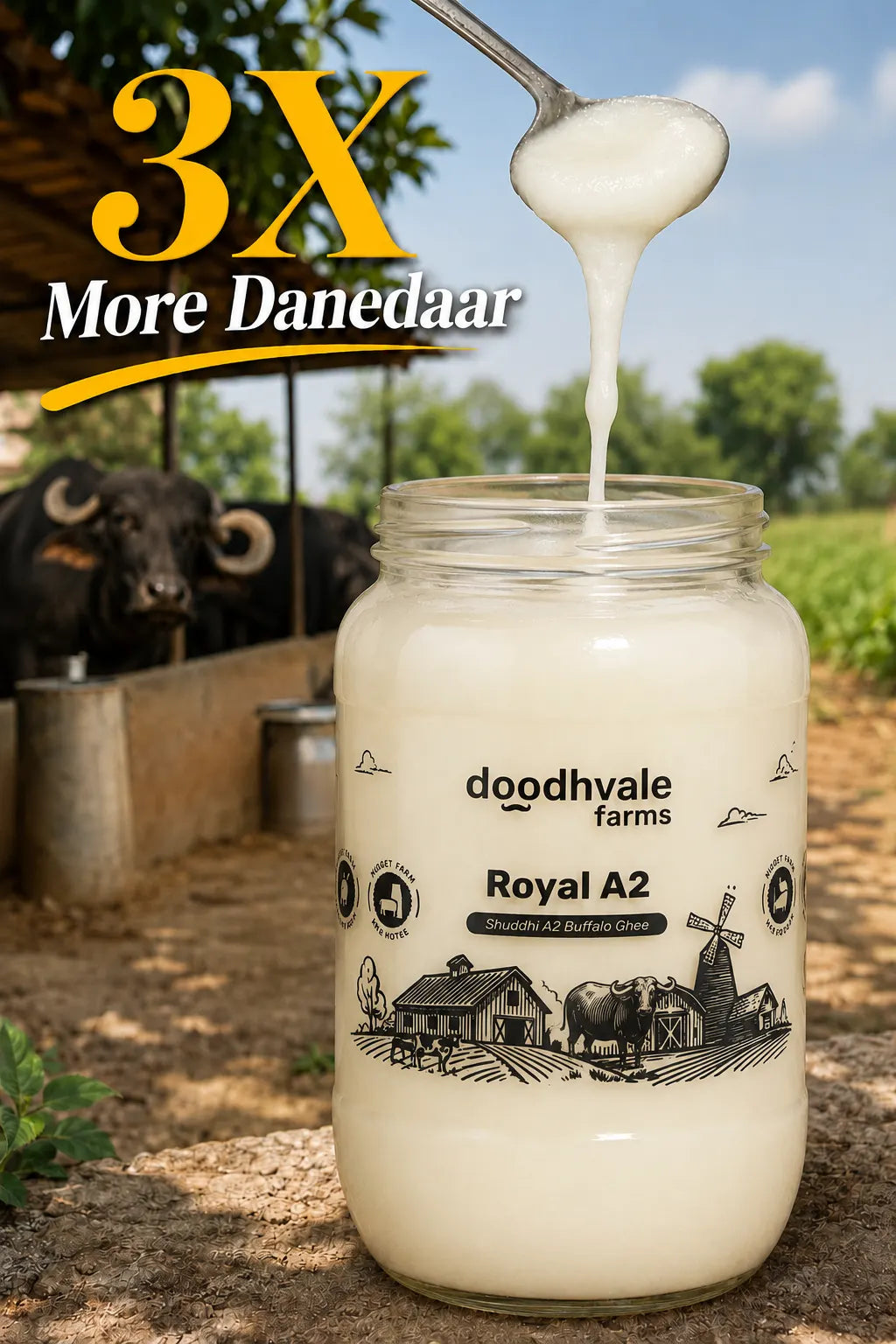 Royal A2 Buffalo Desi Ghee - (900 ML)