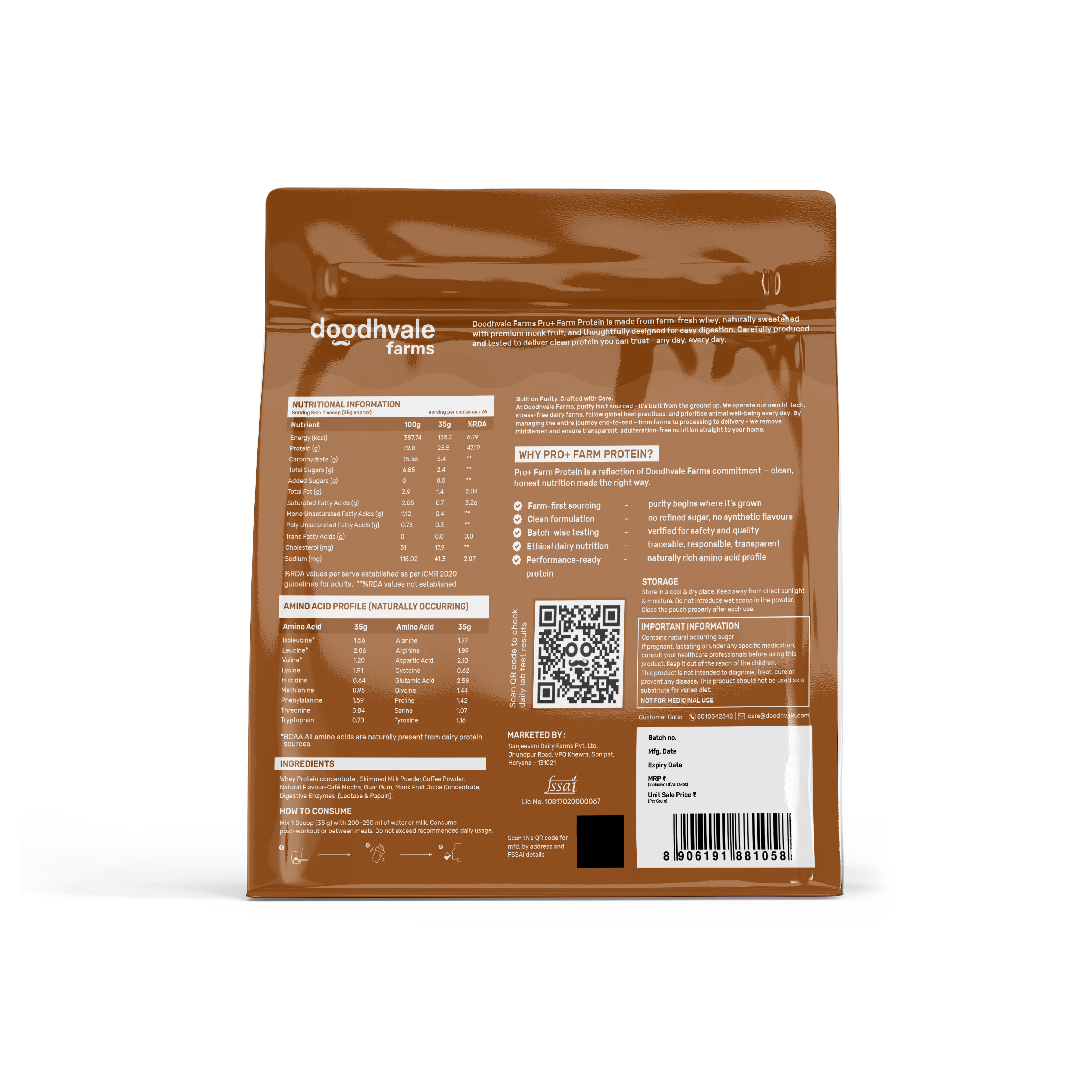 PRO+ Farm Protein Advanced - Cafe Mocha - 25g/scoop + Free Gift