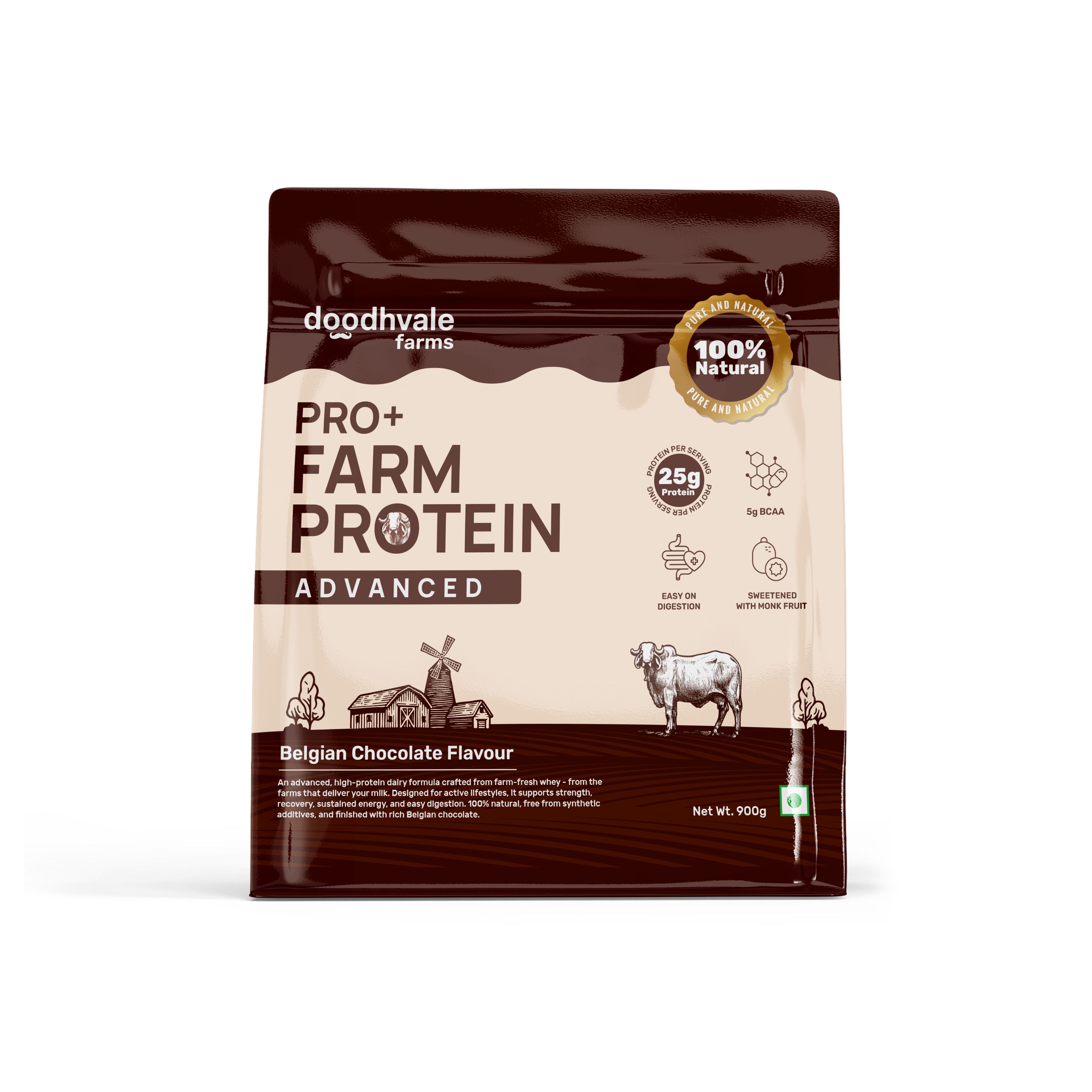 PRO+ Farm Protein Advanced - Belgian Chocolate - 25g/scoop
