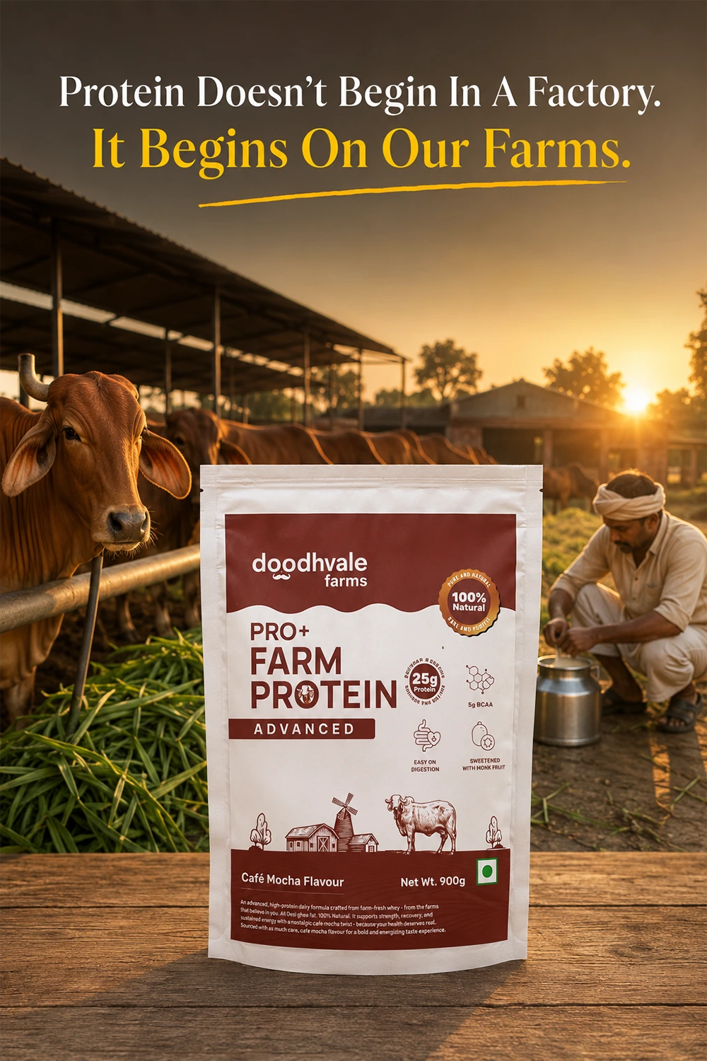 PRO+ Farm Protein Advanced - Cafe Mocha - (450g) - 25g/scoop + Free Gift
