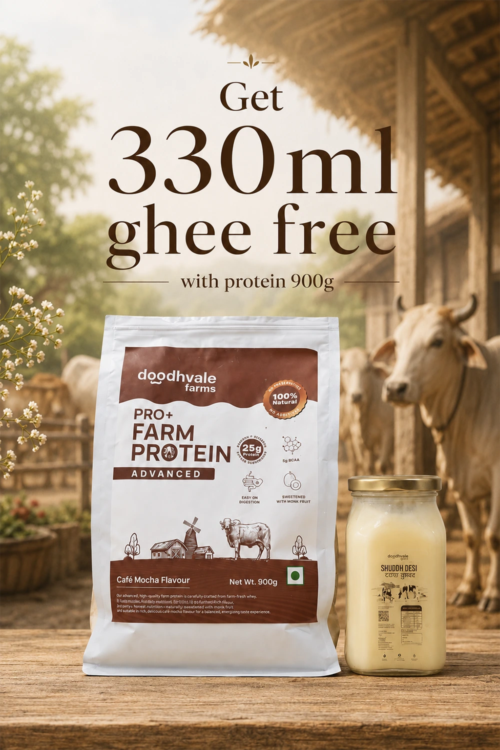 PRO+ Farm Protein Advanced - Cafe Mocha - (450g) - 25g/scoop + Free Gift