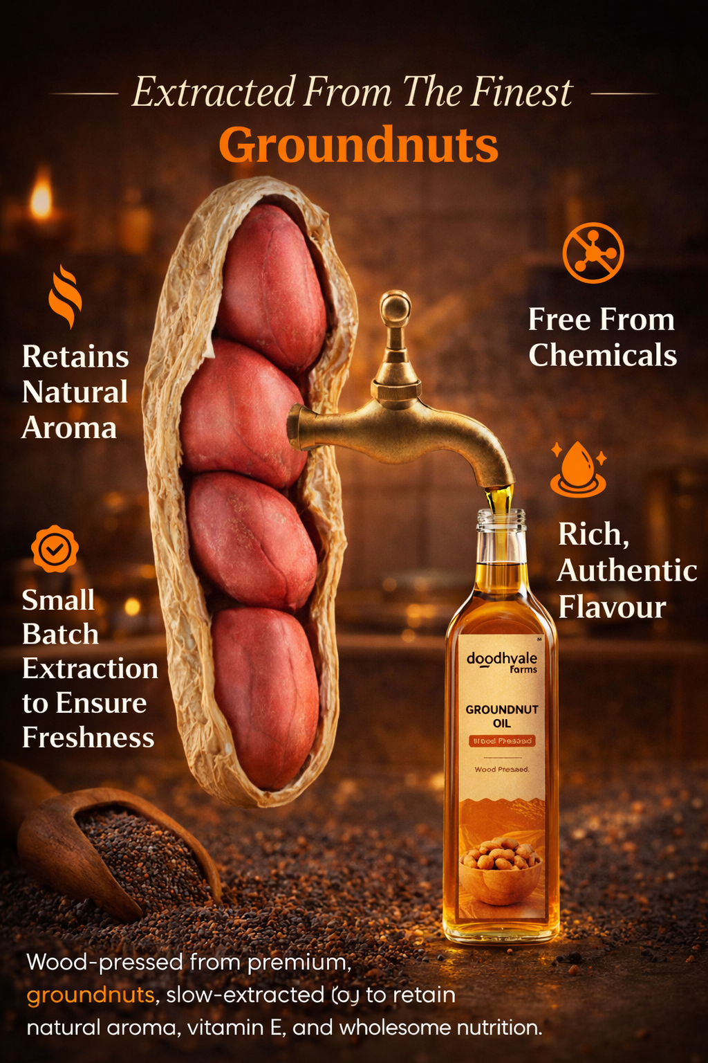 Groundnut Oil - Wood Pressed