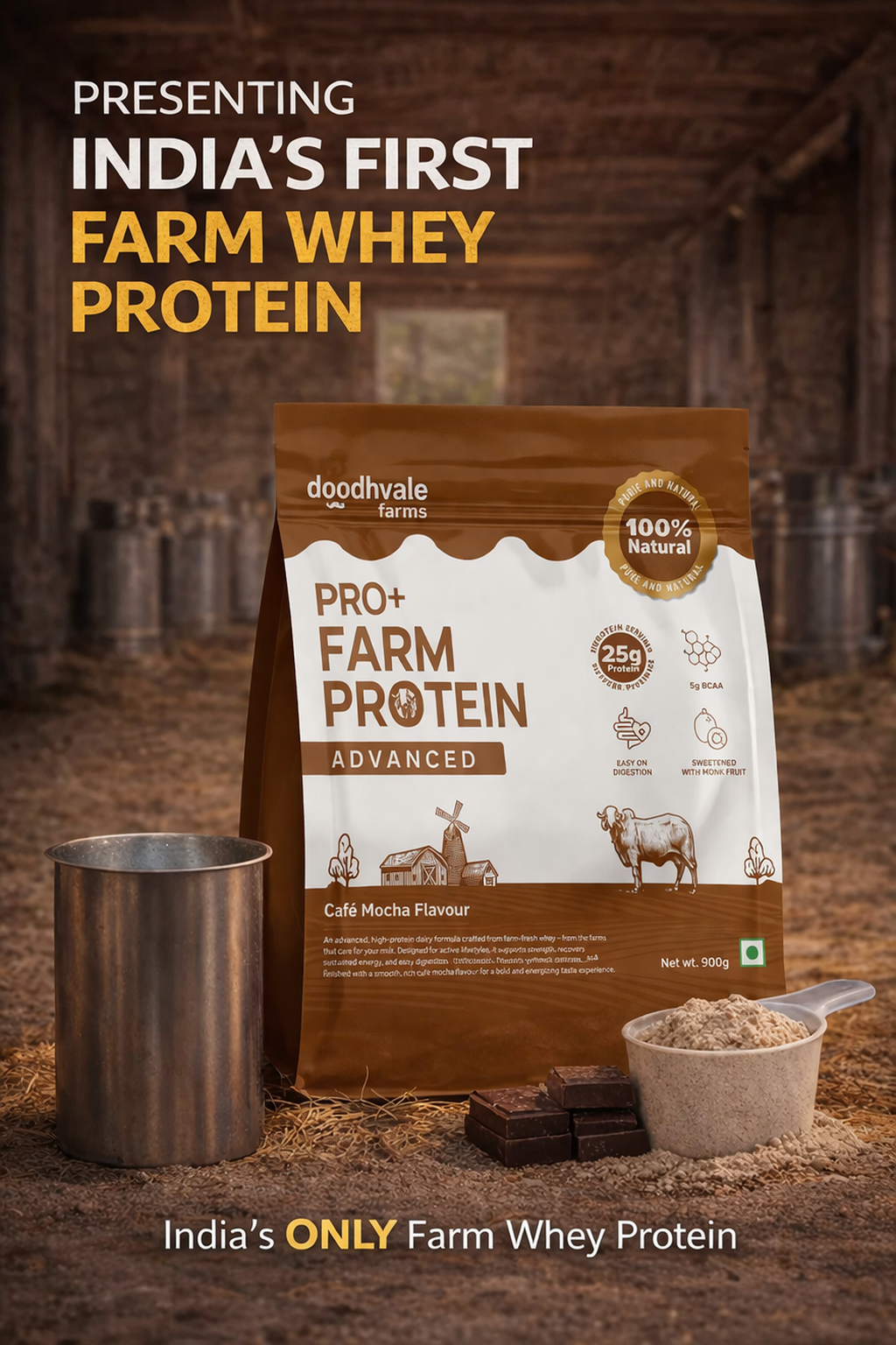 PRO+ Farm Protein Advanced - Cafe Mocha - 25g/scoop