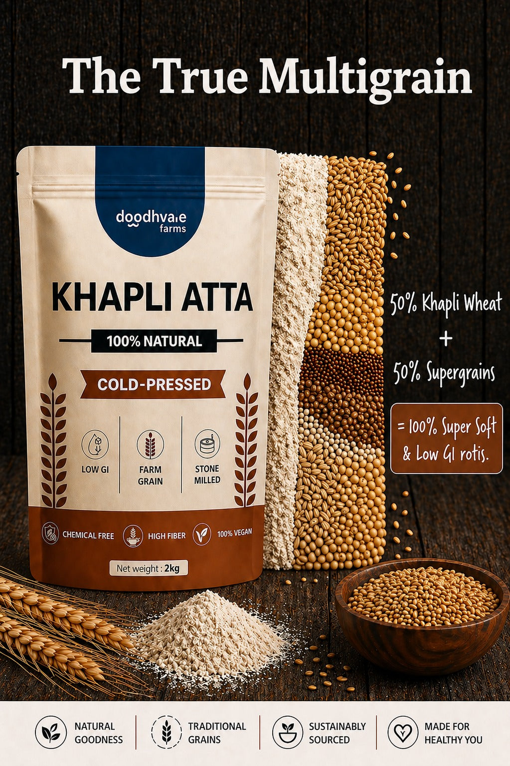 Khapli Atta – Cold Pressed | 2kg