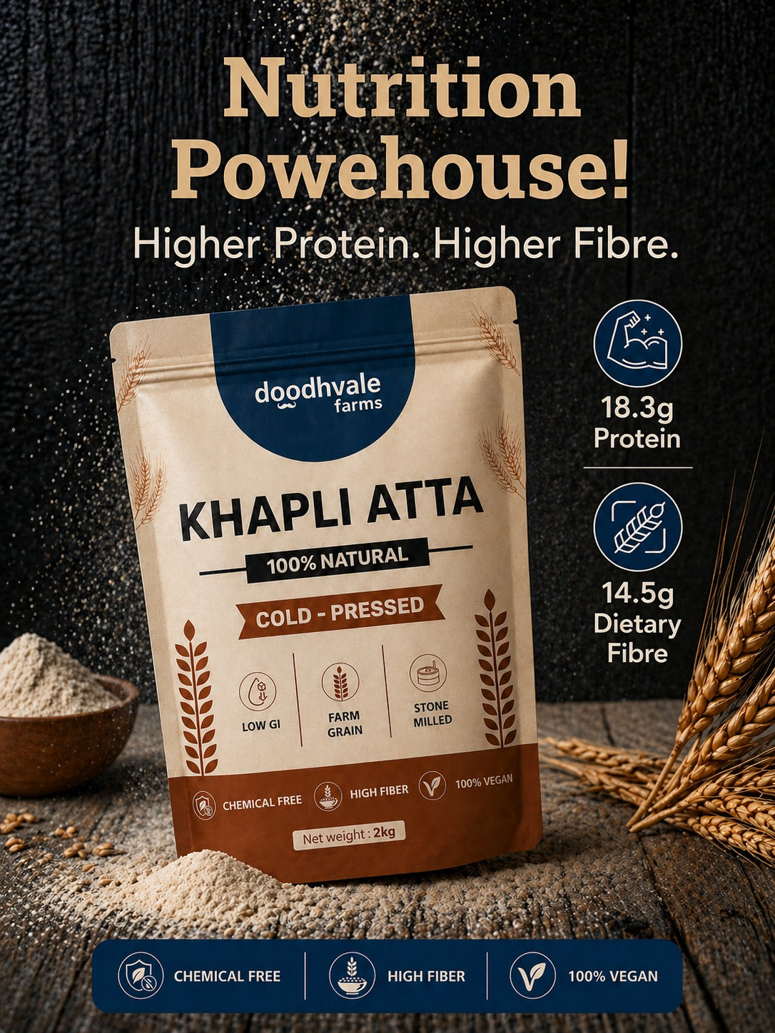 Khapli Atta – Cold Pressed | 2kg