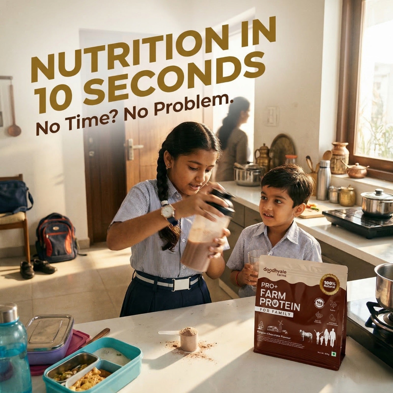 Flash Sale - PRO+ Farm Protein For Family - Belgian Chocolate - 16g/scoop