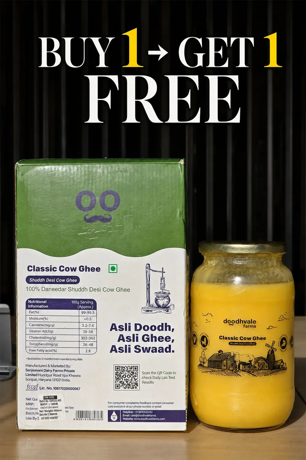 Classic Cow Bilona Ghee - (900 ML)