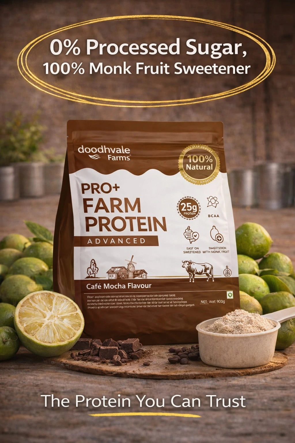 PRO+ Farm Protein Advanced - Cafe Mocha - 25g/scoop + Free Gift