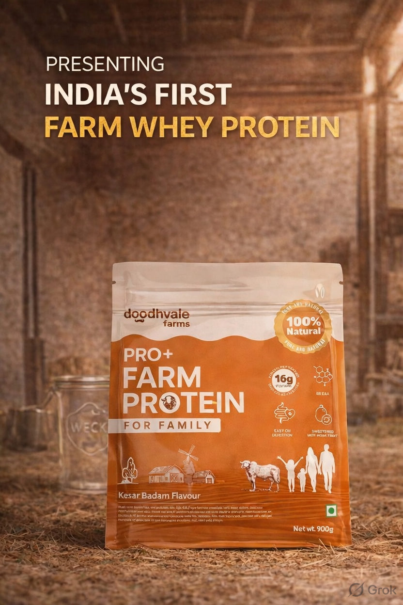 PRO+ Farm Protein For Family - Kesar Badam - 16g/scoop + Free Gift