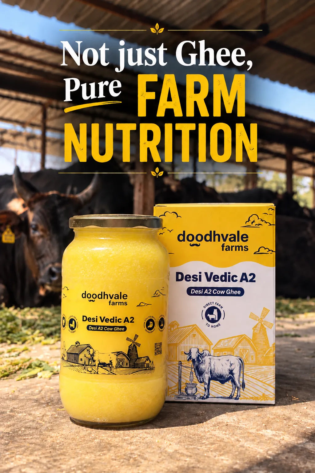 Cow A2 Vedic Desi Ghee - (900 ML)