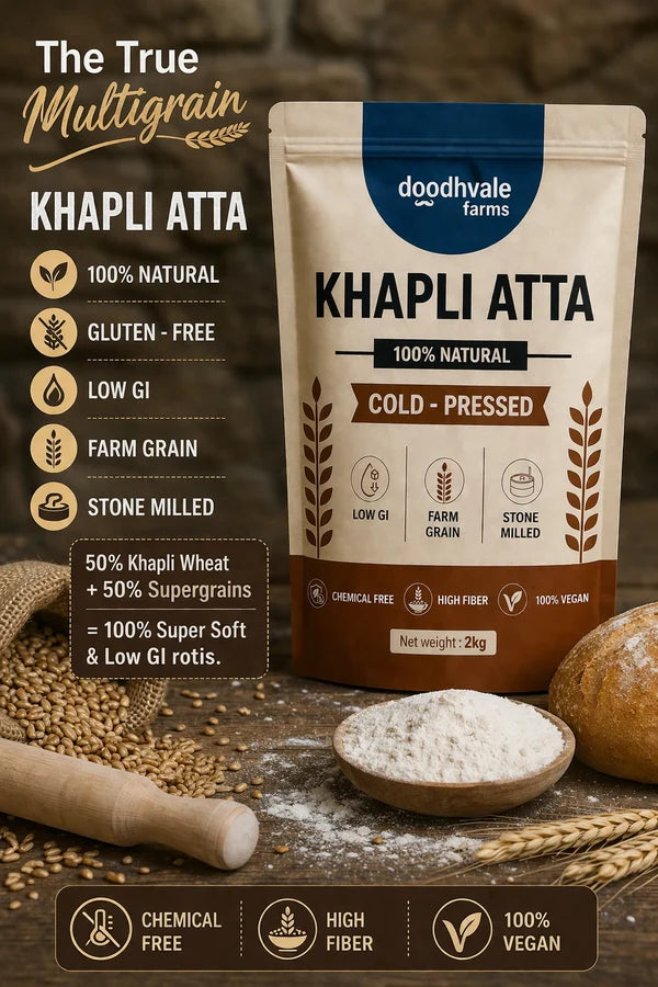 Kala Namak Rice + Khapli atta + Cow A2 Vedic Desi Ghee + Groundnut Oil Combo