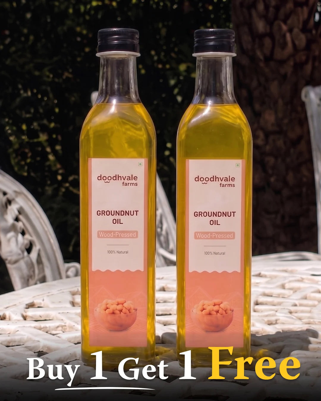 Groundnut Oil - Wood Pressed (Buy 1 Get 1 Free)