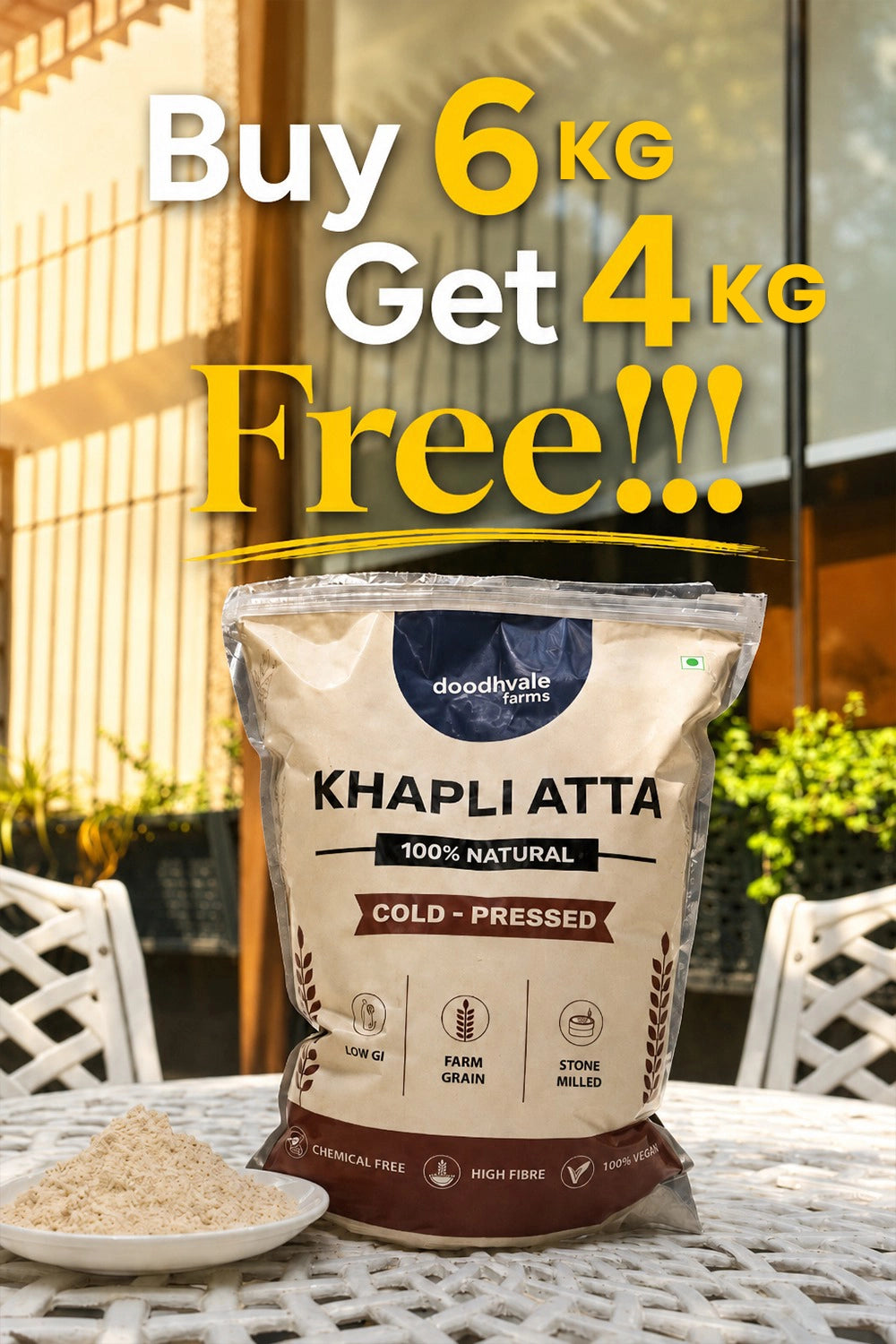Khapli Atta – Cold Pressed | (2kg) :  Buy 3 Get 2 Free
