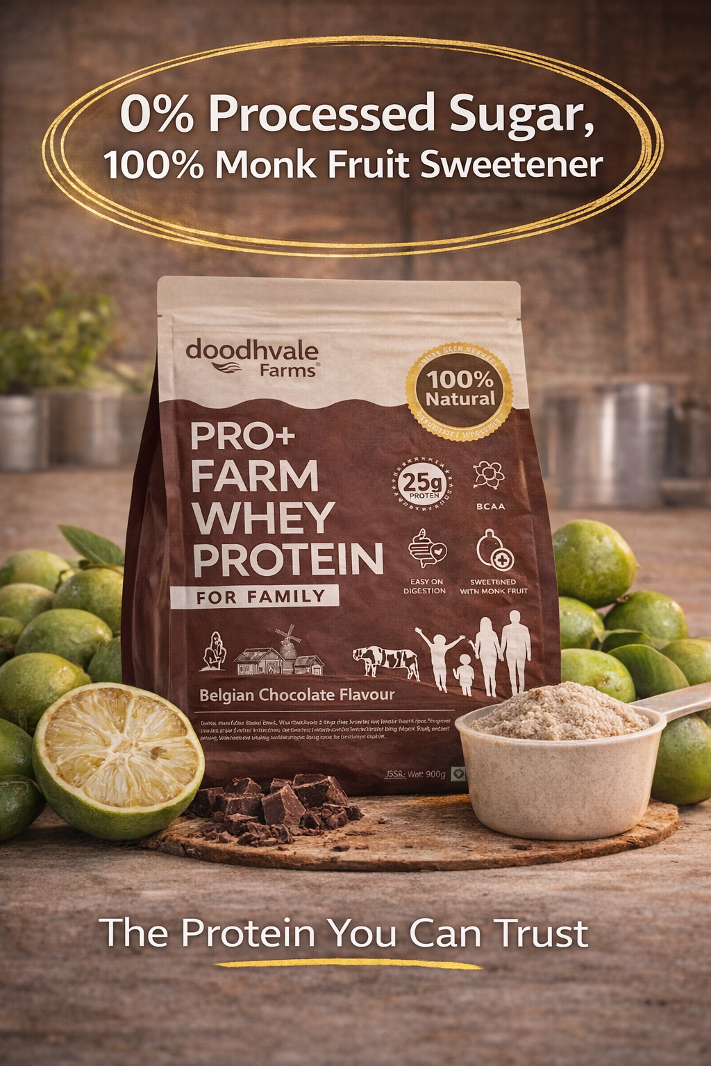 PRO+ Farm Protein Advanced - Belgian Chocolate - 25g/scoop + Free Gift
