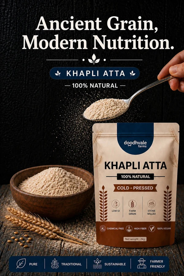 Kala Namak Rice + Khapli atta + Cow A2 Vedic Desi Ghee + Groundnut Oil Combo