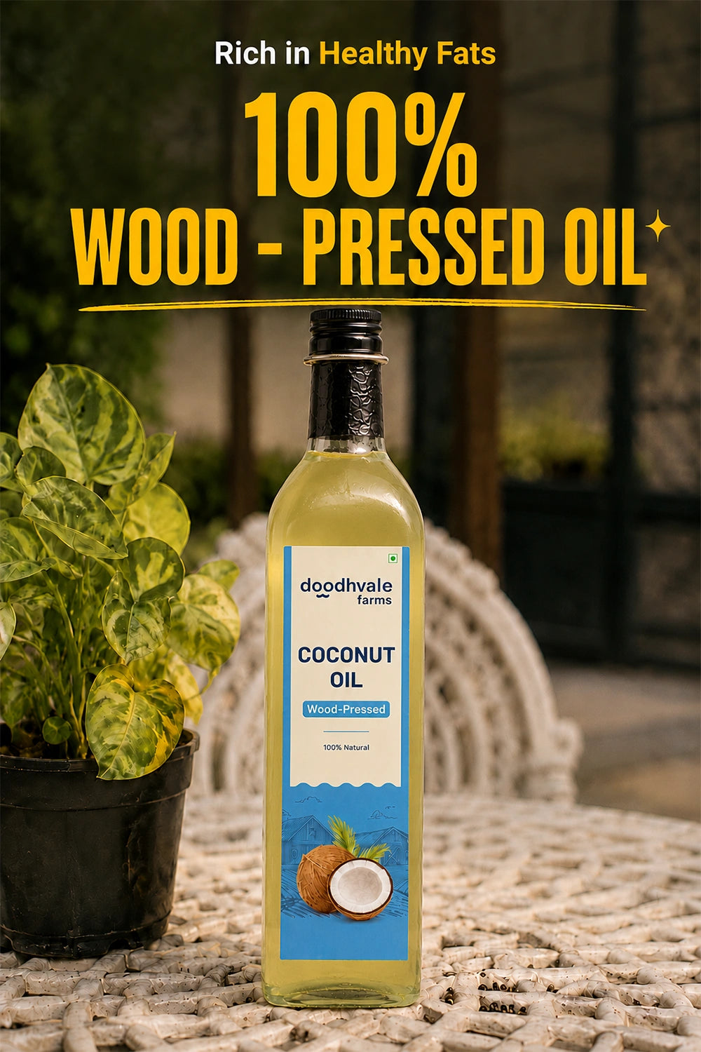 Coconut Oil - Wood Pressed (Buy 1 Get 1 Free)