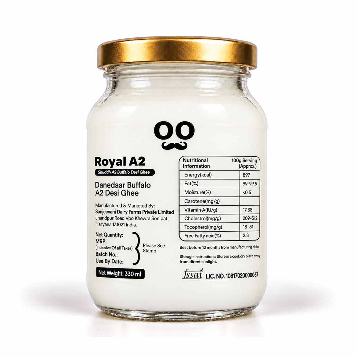 Royal A2 Buffalo Desi Ghee - (330 ML)