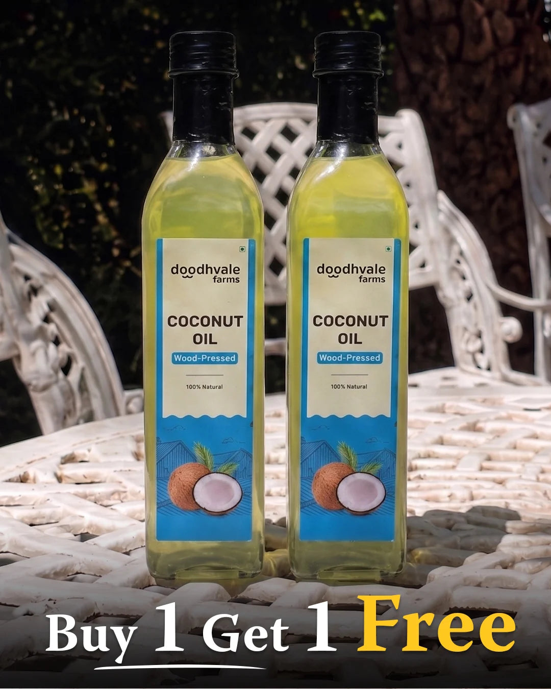 Coconut Oil - Wood Pressed (Buy 1 Get 1 Free)