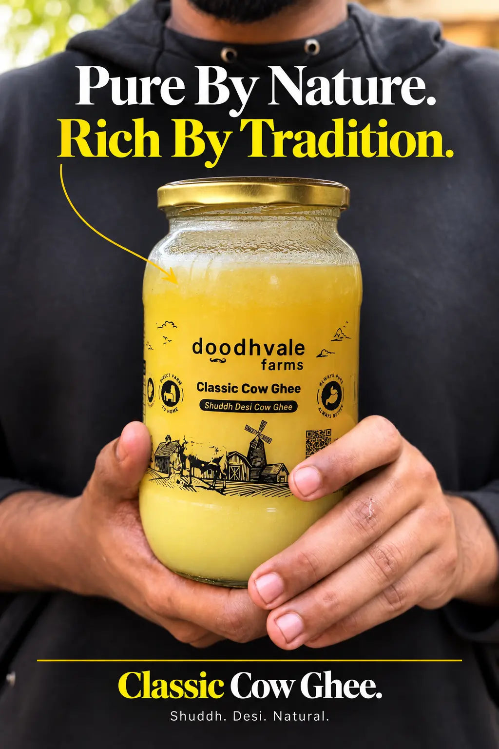 Classic Cow Bilona Ghee - (900 ML)