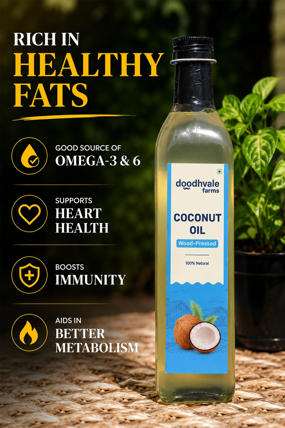 Coconut Oil - Wood Pressed (2 Unit Pack)