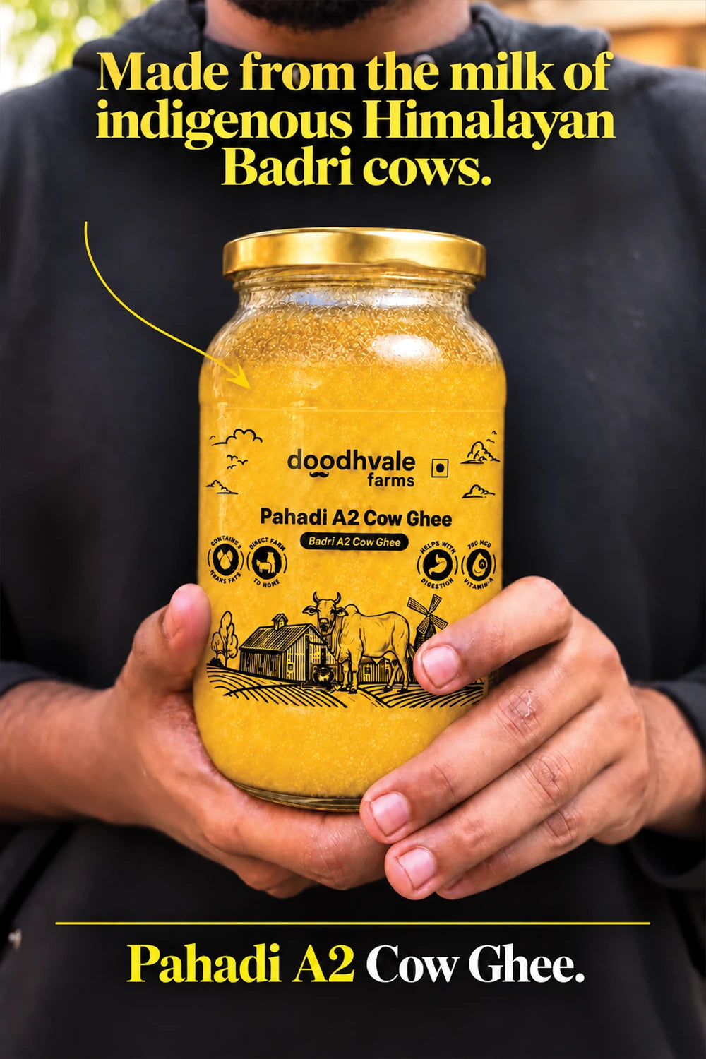 Pahadi A2 Cow Ghee - (825 ML)