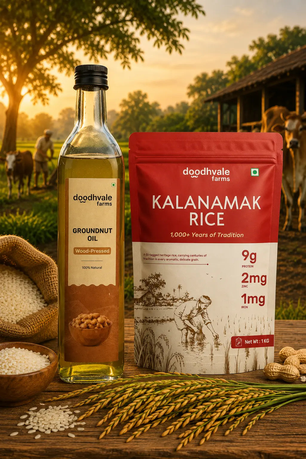 Kalanamak Rice (2 Kg) + Groundnut Oil (500 ML) Combo