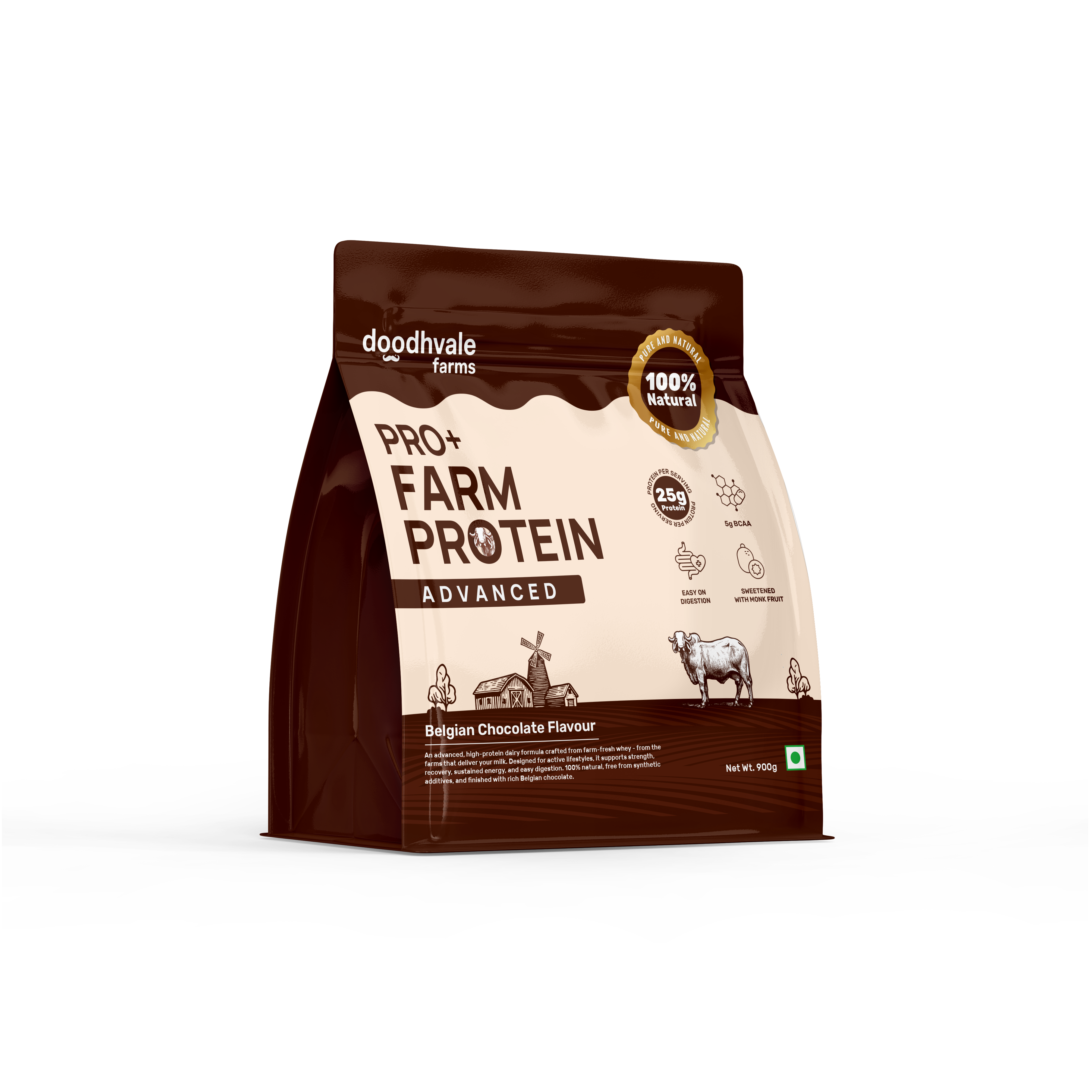 PRO+ Farm Protein Advanced - Belgian Chocolate - 25g/scoop