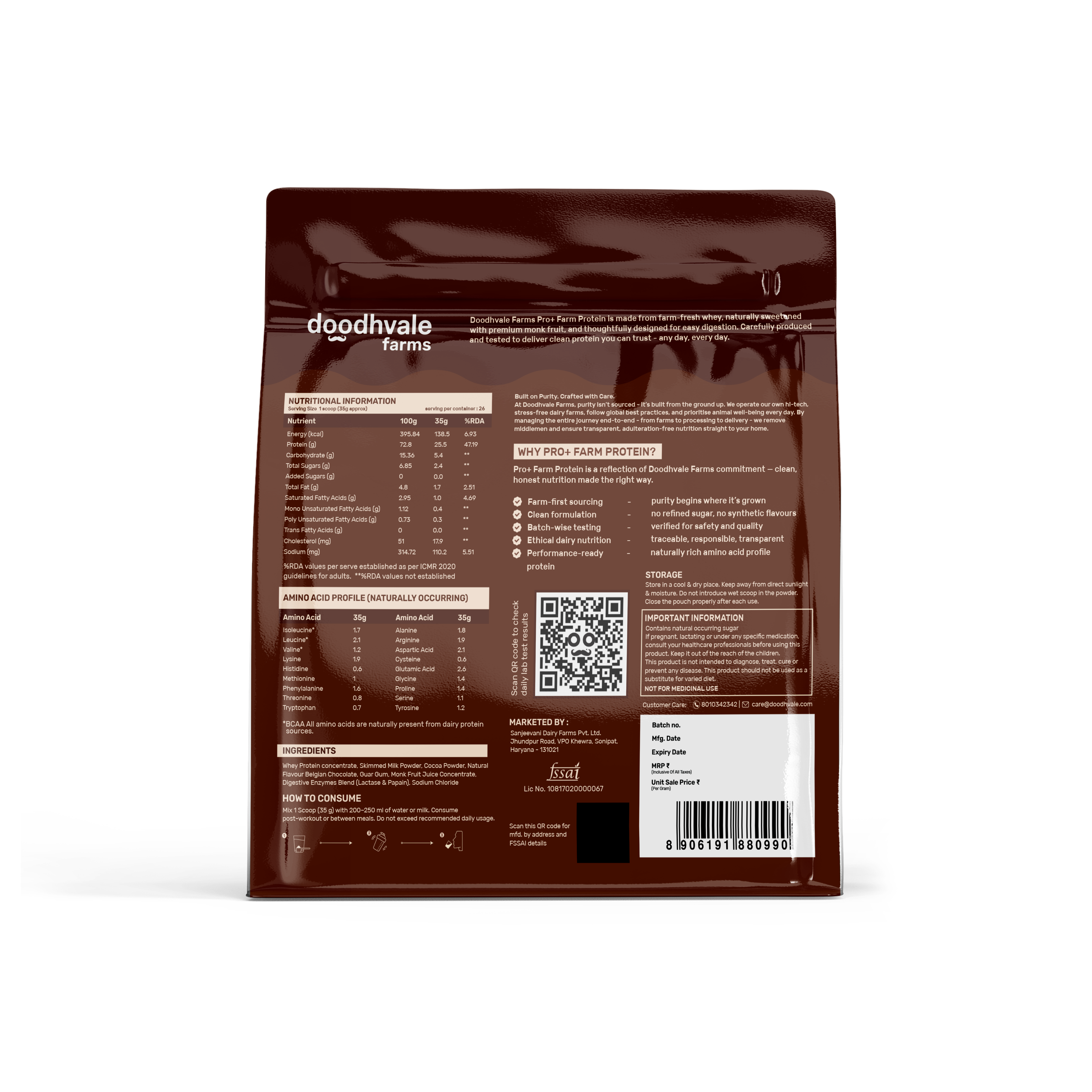 PRO+ Farm Protein Advanced - Belgian Chocolate - 25g/scoop