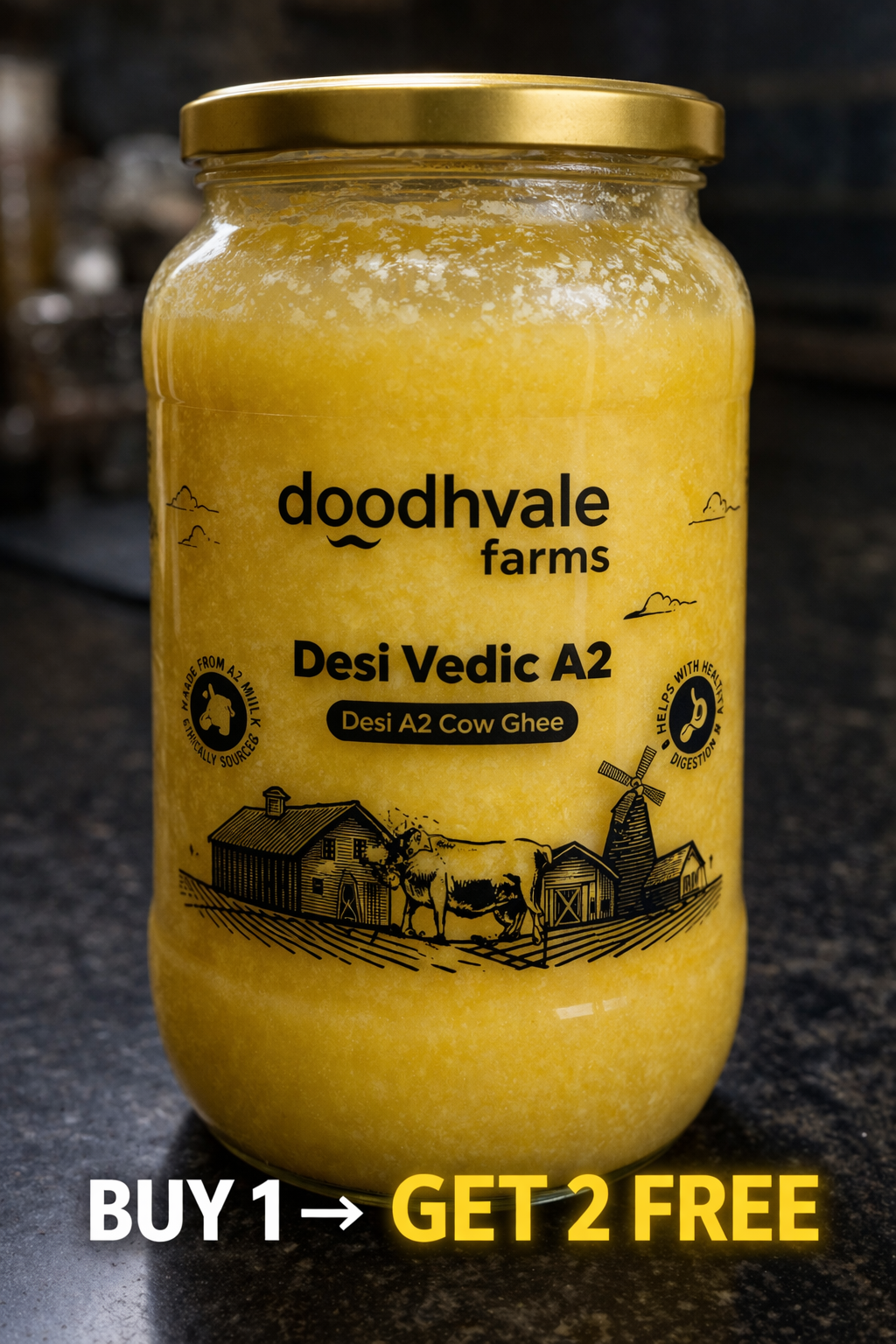 Cow A2 Vedic Desi Ghee B1G2