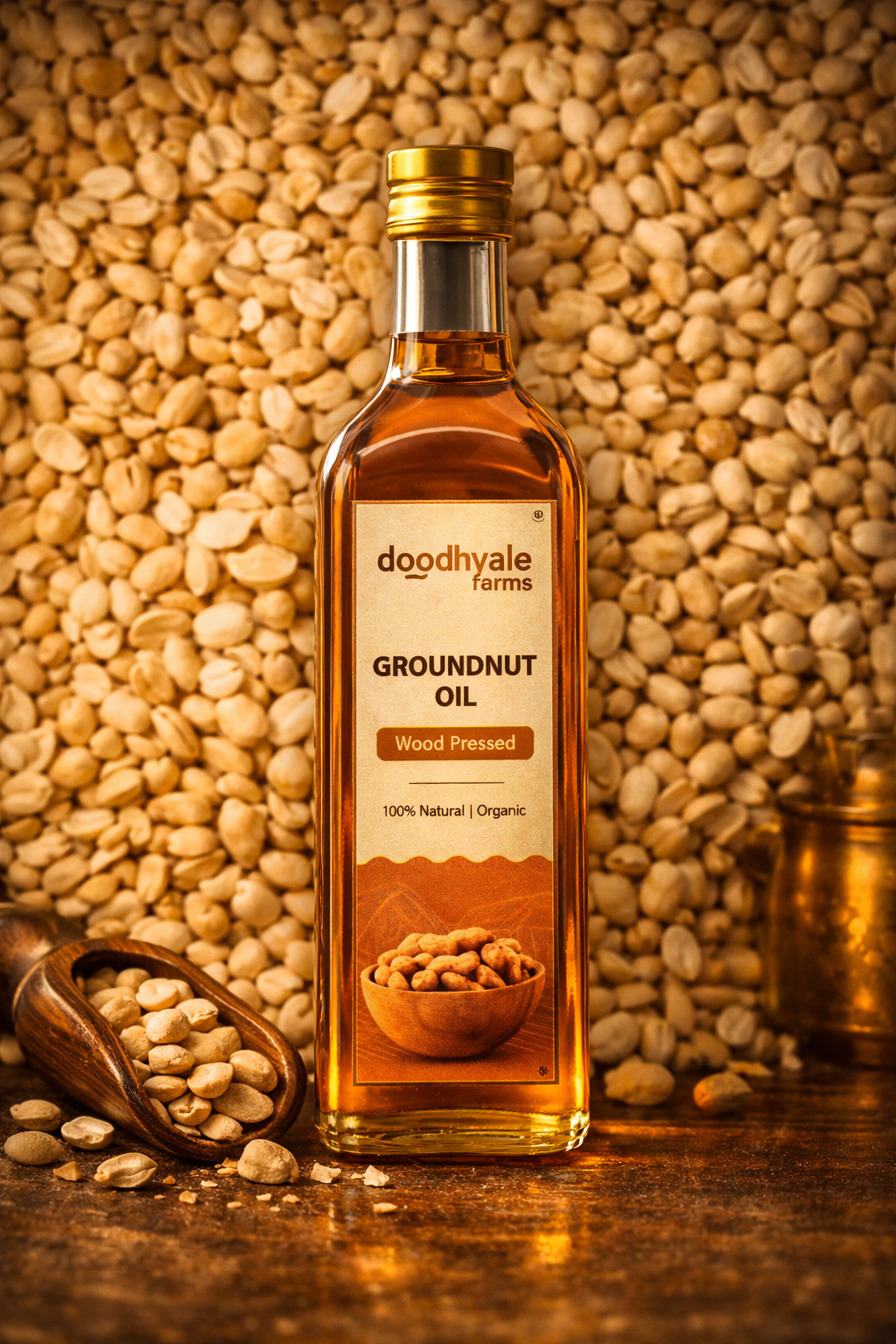 🎁 Groundnut Oil - Wood Pressed - 500 ml - Glass Bottle