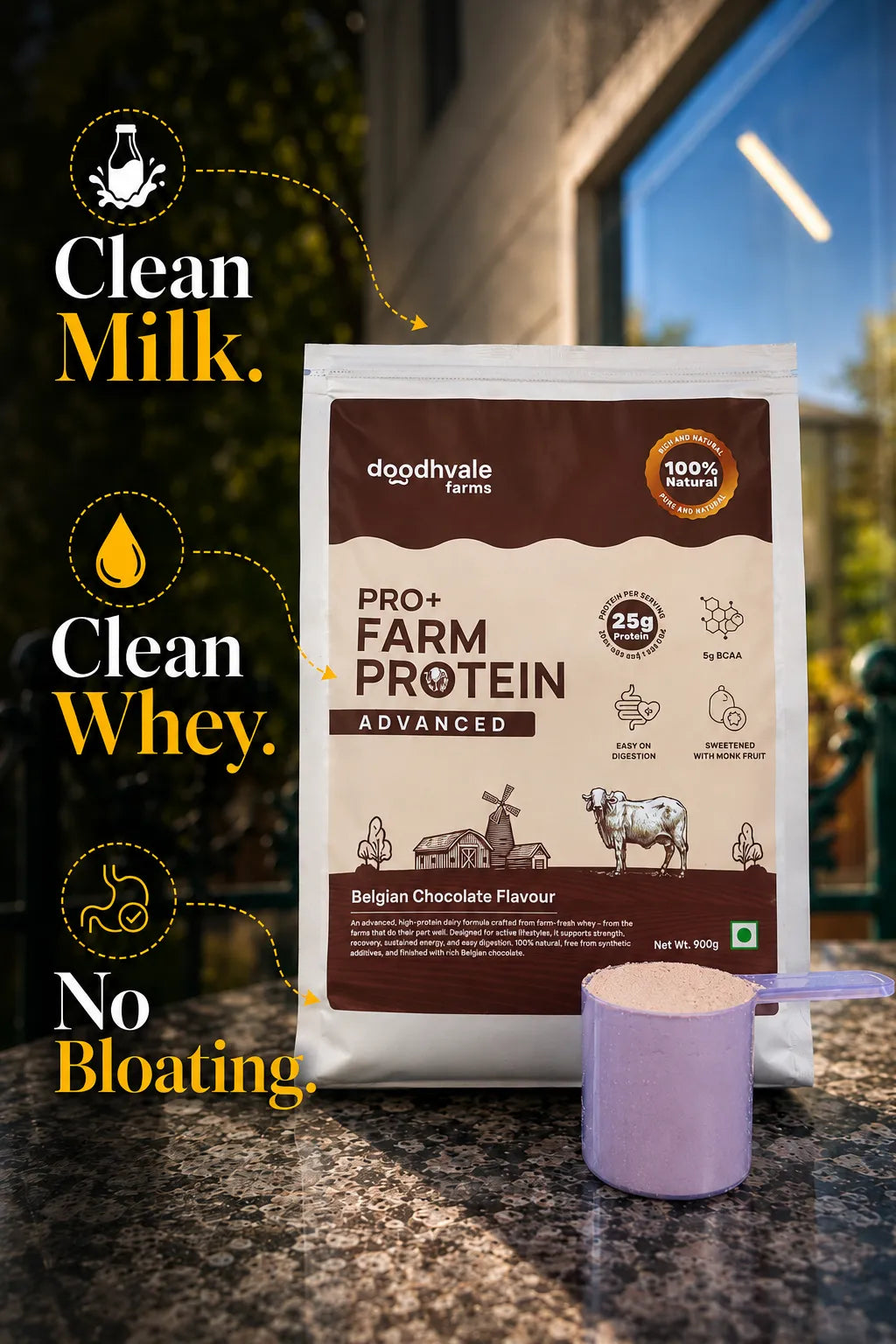 PRO+ Farm Protein Advanced - Belgian Chocolate - 25g/scoop