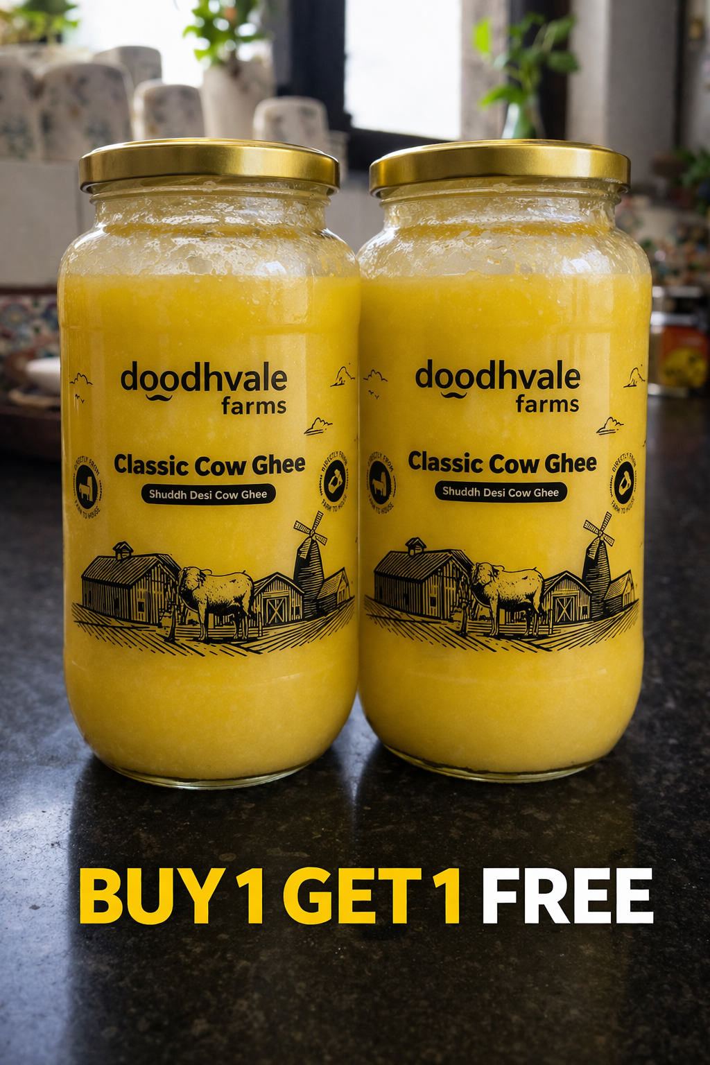 Classic Cow Bilona Ghee - (900 ML)