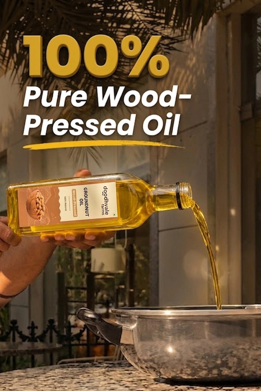 Groundnut Oil - Wood Pressed (Buy 1 Get 1 Free)