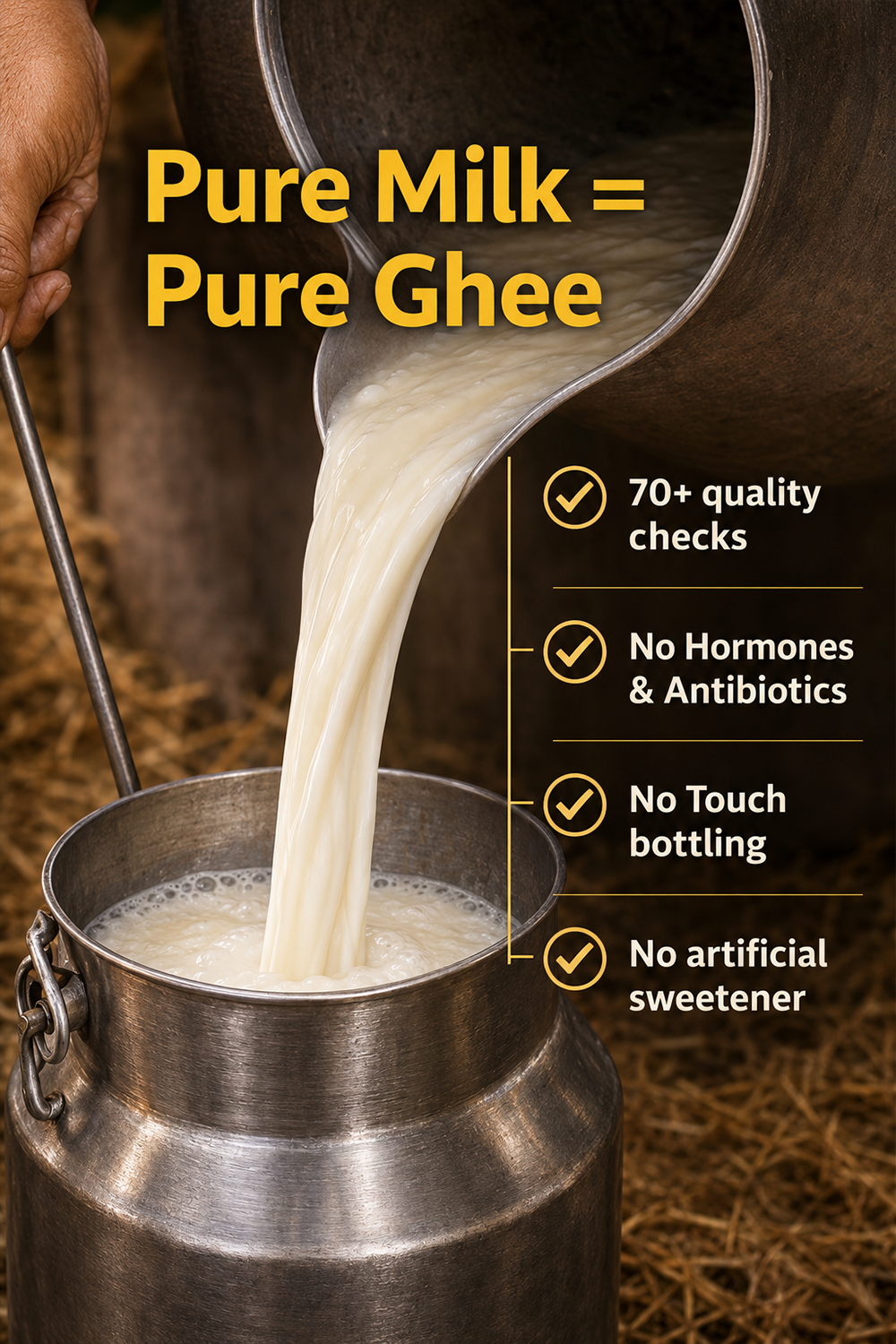 Cow A2 Vedic Desi Ghee Dolchi 5L + Free Gifts