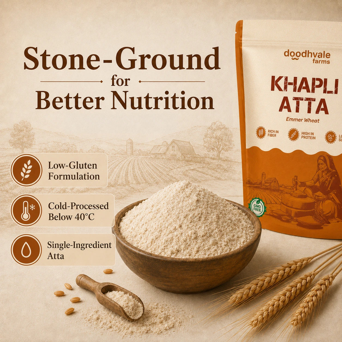 Khapli Atta – Cold Pressed | 2kg