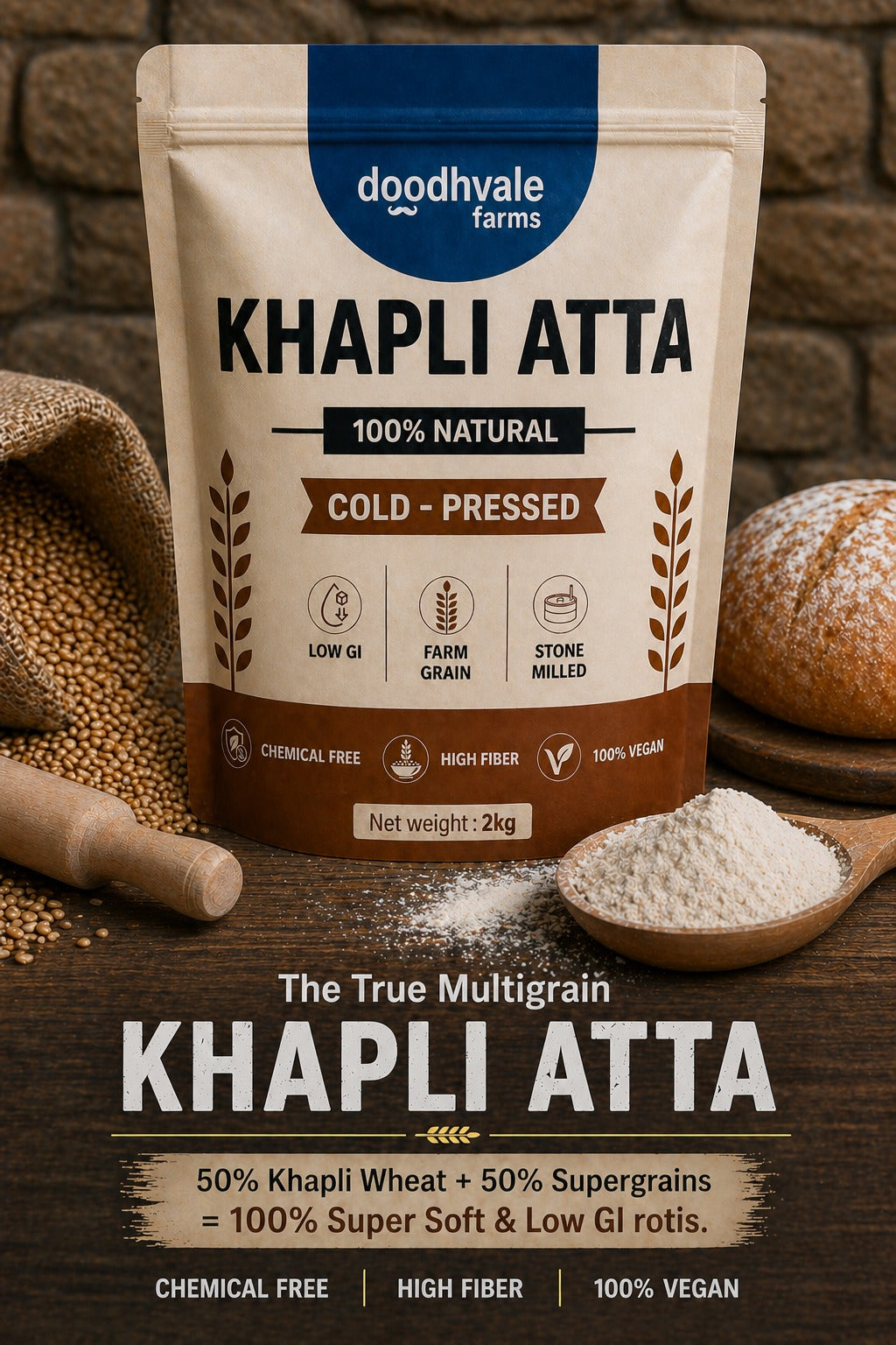 Khapli Atta – Cold Pressed | 2kg