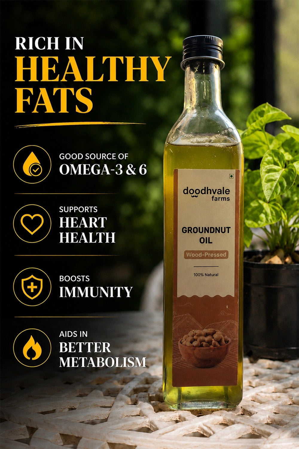 Groundnut Oil - Wood Pressed (2 Unit Pack)