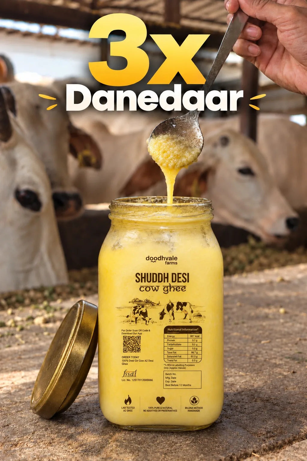 Classic Cow Bilona Ghee - (330 ML)