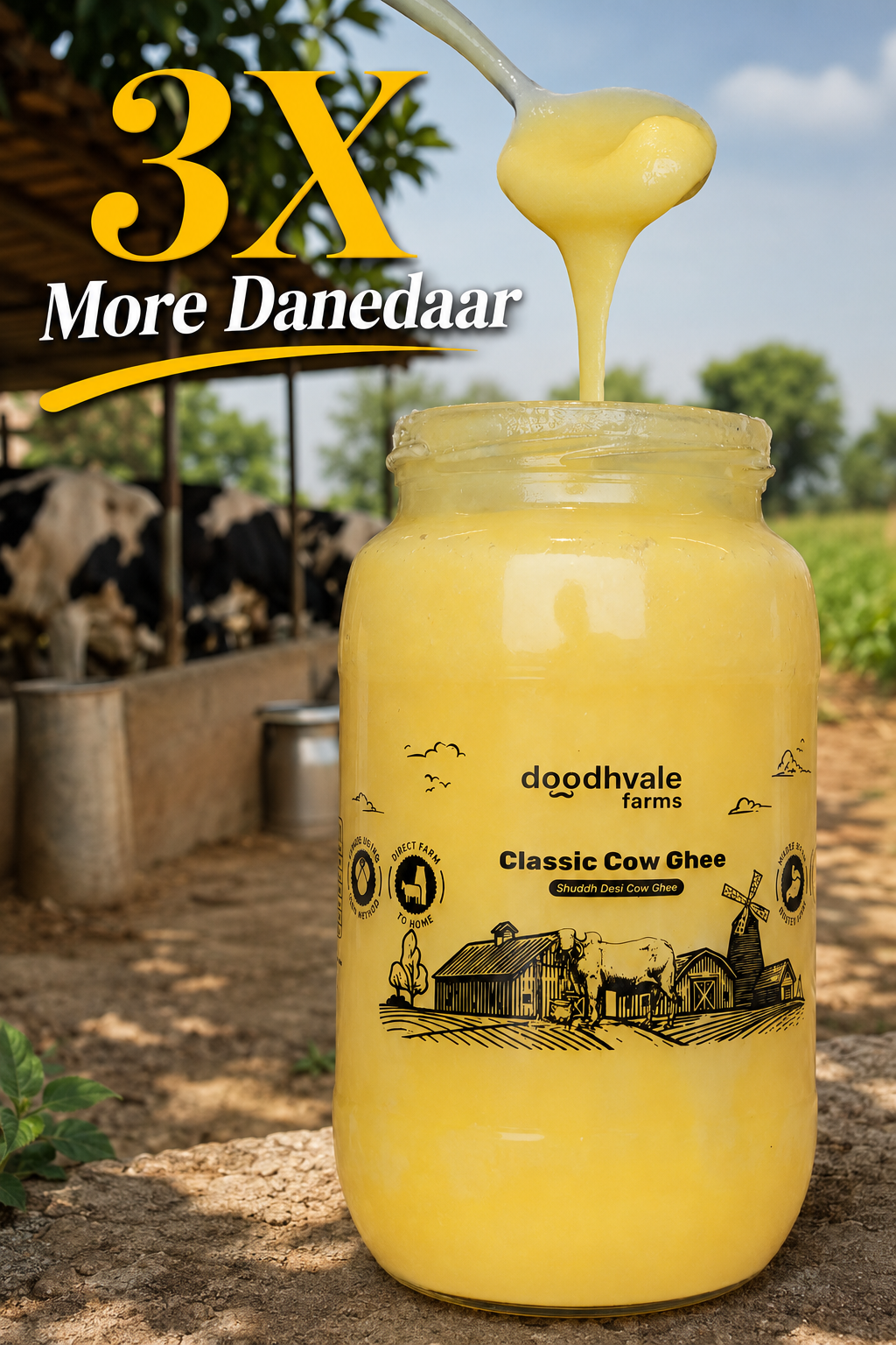 Cow A2 Vedic Desi Ghee - (900 ML) .