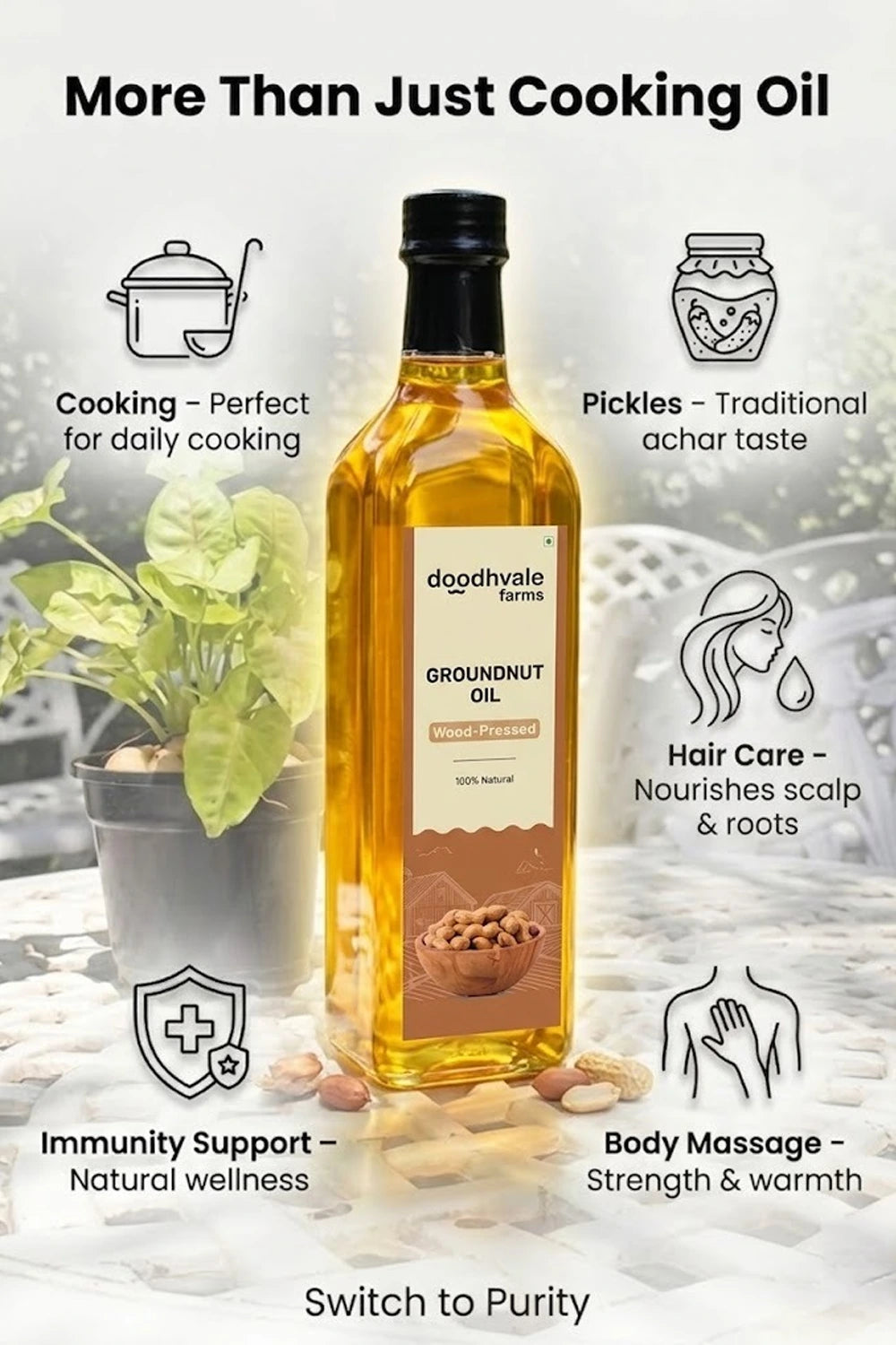 Groundnut Oil - Wood Pressed (2 Unit Pack)