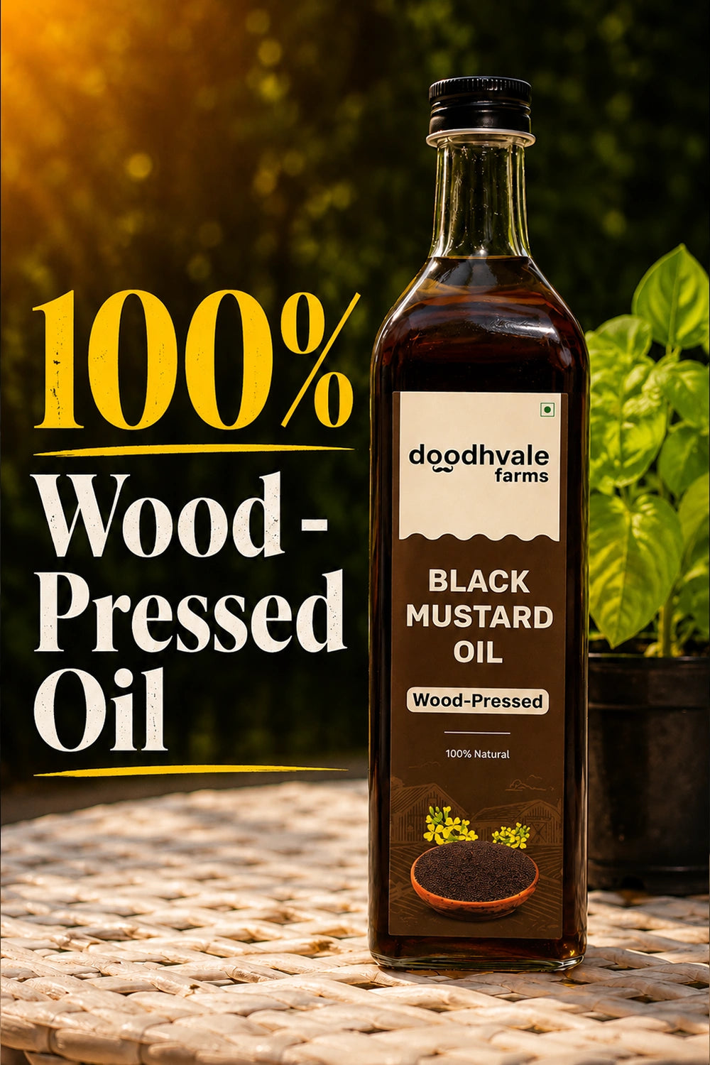 Black Mustard Oil - Wood Pressed 1L (Buy 1 Get 1 Free)