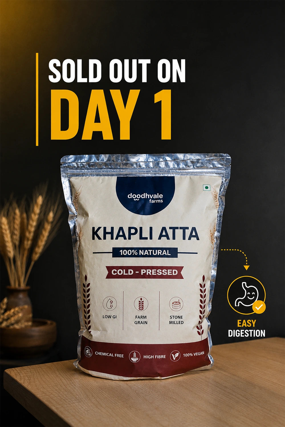 Khapli Atta – Cold Pressed | (2kg) :  Buy 2 Get 1 Free