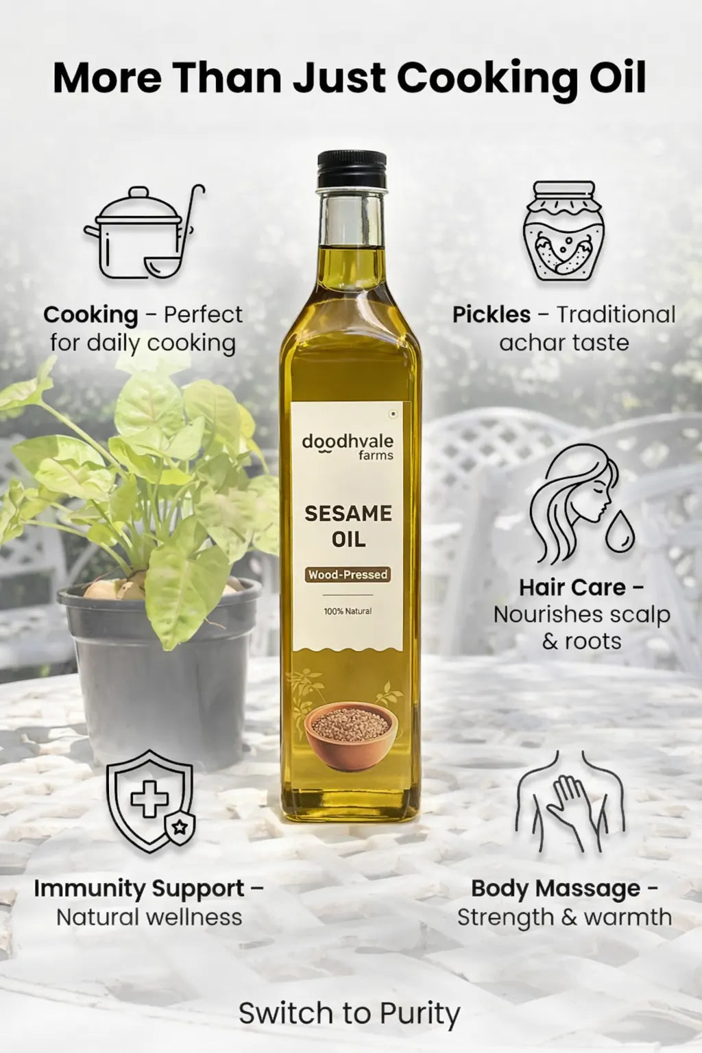 Sesame Oil - Wood Pressed (Buy 1 Get 1 Free)