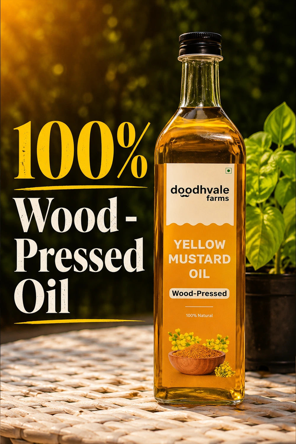 Yellow Mustard Oil - Wood Pressed 1L (Buy 1 Get 1 Free)